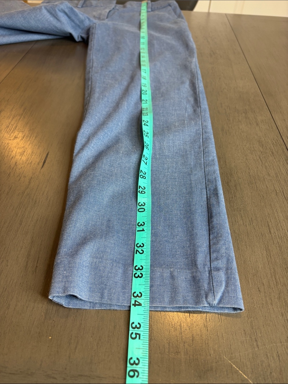 πLOFT Riviera Slim Straight Dress Pants Womens 2 Chambray Blue Stretch Cottonπ - Picture 10 of 13